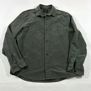 DUER Shirt Mens Green No Sweat Moleskin Long Sleeve Button Front Tencel Preppy L